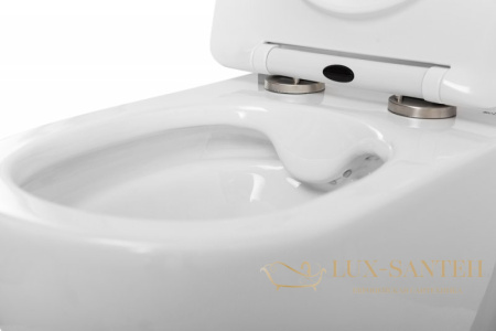 унитаз подвесной belbagno due 2.1 bb7006chr/sc безободковый, с сиденьем микролифт, белый глянцевый