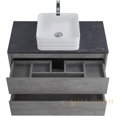 тумба под раковину belbagno kraft kraft-800-2c-so-cg 80 см подвесная, cemento grigio