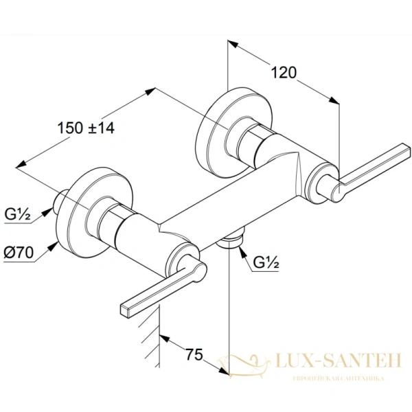 смеситель kludi nova fonte puristic 207103915 для душа, черный матовый