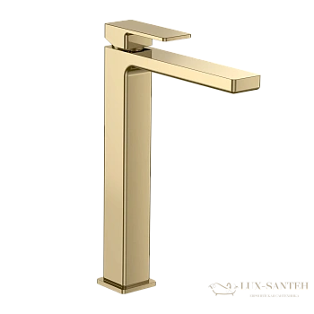 смеситель для раковины aquame savona aqm6814gg, без донного клапана, золото