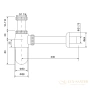 сифон для раковины timo 960/18l, черное золото