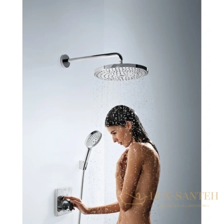термостат с двумя запорными вентилями hansgrohe showerselect 15763000, хром