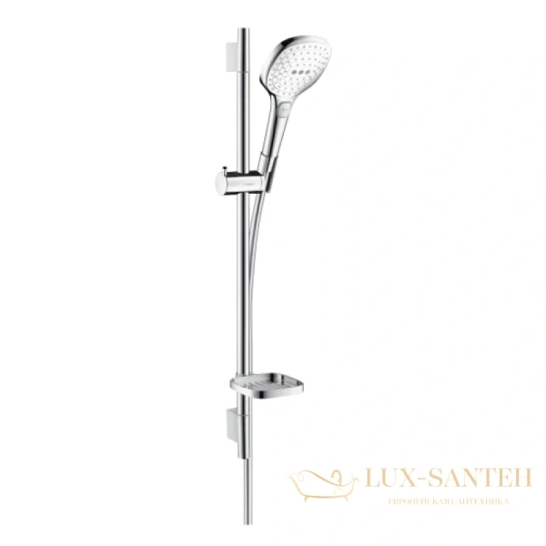 душевой набор hansgrohe raindance select 120 3jet 26620400 со штангой 65 см и мыльницей, белый/хром