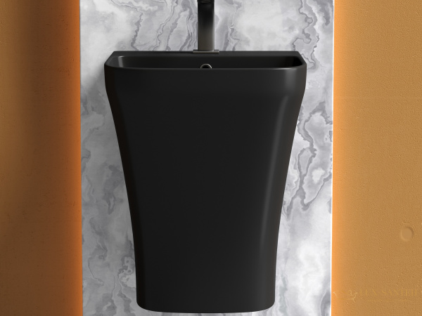 раковина подвесная  ceramica nova dion cn6067mb, 36,5x40,6 см, черный матовый