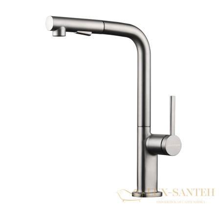 смеситель для кухни с выдвижным изливом paulmark neo ne214419-ni, никель