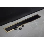 душевой канал pestan confluo premium black glass gold line 13100113 300 мм, золотой/черный глянец, золотой/матовый хром