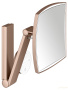 косметическое зеркало keuco ilook_move 17613299002, сенсорное, x 5 кратное увеличение, 5 уровней цвета, свет белый теплый, золото красное шлифованное 