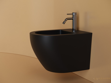 биде подвесное ceramica nova uno, cn11002mb, с отверстием под смеситель, черный матовый