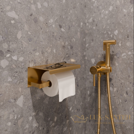 гигиенический душ со встроенным смесителем milacio ultra mcu.850.gd, золото брашированное