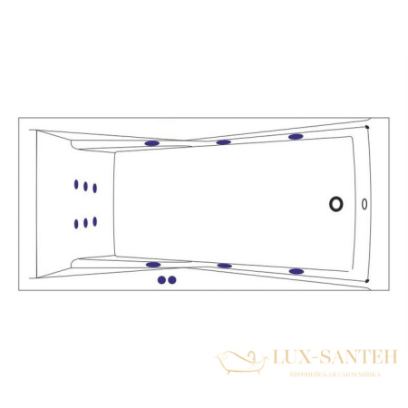 ванна whitecross palace 180x80 "line", 0104.180080.100.line.br, белый