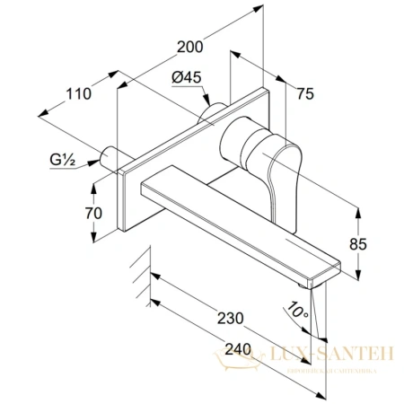 смеситель для раковины kludi zenta sl 482480565 без донного клапана, хром