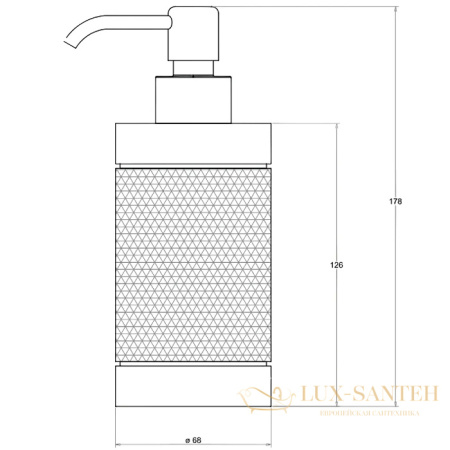 дозатор для жидкого мыла настольный bertocci officina 01, 127 7548 5050, золото матовое