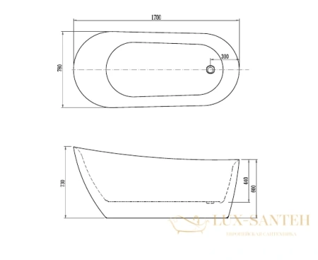 акриловая ванна aquatek лагуна 170x78 см aq-k133778wt, отдельностоящая