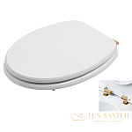 Сиденье для унитаза, AZZURRA Charme, с микролифтом, быстросъемное, CHA1800/F bi/oro, белый/золото