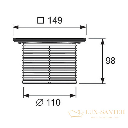 декоративная решетка с монтажным элементом tece tecedrainpoint s 150 3660010 в стальной рамке, с фиксаторами, нерж. сталь глянцевая