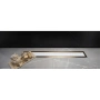 душевой канал pestan confluo premium white glass gold line 13100120 450 мм, белый глянец/золотой, золотой/матовый хром