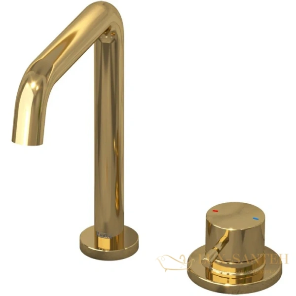 смеситель для раковины teska atlas arteon e3107 без донного клапана, золотой