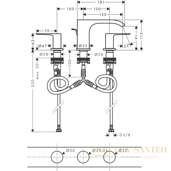 смеситель для раковины hansgrohe vivenis 75033700, матовый белый