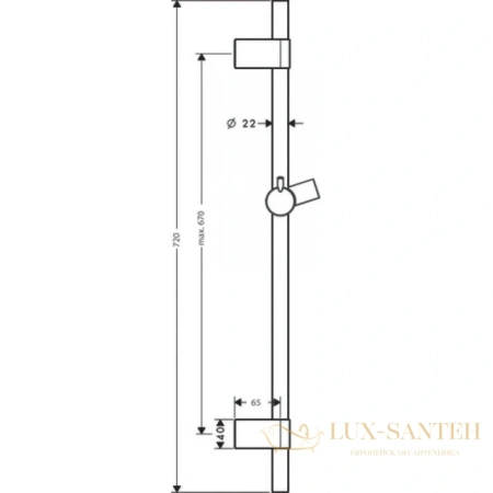 штанга для душа 72 см hansgrohe raindance 28662000