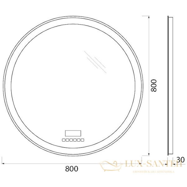 зеркало belbagno spc spc-rng-800-led-tch-rad с подсветкой, с сенсорным выключателем, с bluetooth, с термометром, с радио