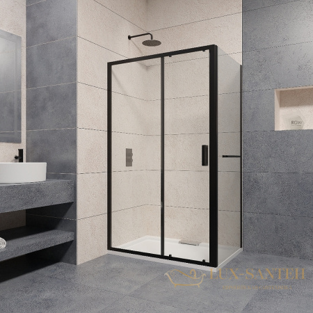 душевой уголок rgw passage 350876128-14 pa-76-1b 120x80, профиль черный, стекло прозрачное