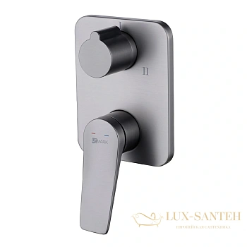 смеситель для душа встраиваемый lemark bronx lm3728gm, 3 потребителя, графит