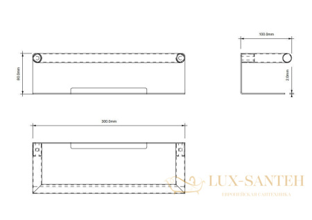 полка для душа 300 мм, decor walther mikado da, 0863900, хром