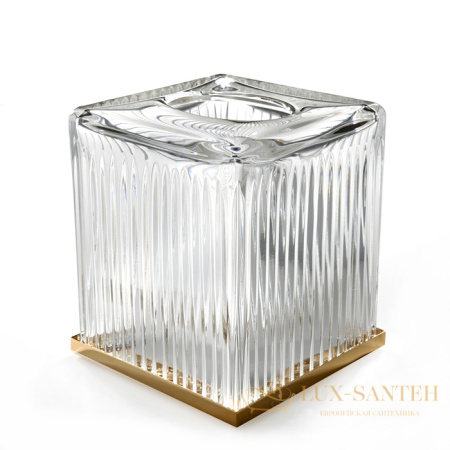 контейнер для салфеток 3sc elegance el71acrlx, прозрачный хрусталь/латунь сатинированная