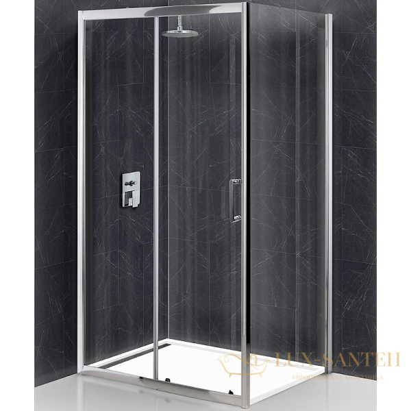 душевой уголок belbagno uno uno-195-ah-1-100/80-c-cr 100х80 см профиль хром, стекло прозрачное