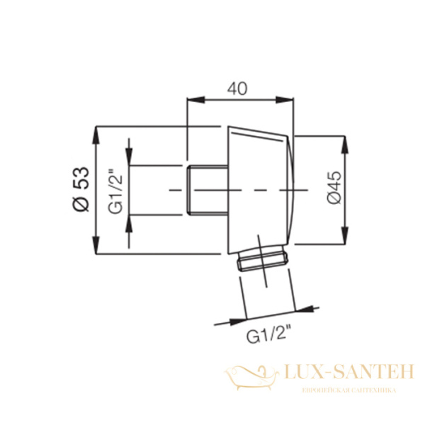 подключение для душевого шланга fima carlo frattini, shower accessories f2013ns, черный матовый