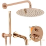 душевой комплект rea lungo rea-p6610 250 мм, розовое золото