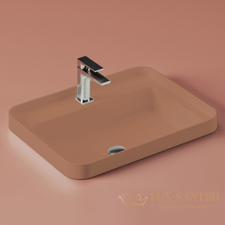 раковина artceram fuori scala tfl034 40 00 встраиваемая сверху 60 см, светло-коричневый мат