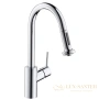 смеситель для кухни с выдвижным душем hansgrohe talis s2 variarc 14877000