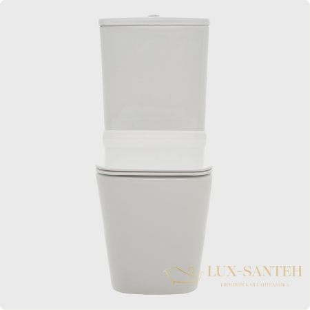 унитаз напольный безободковый aquame aqm1003, в комплекте c сиденьем softclose, горизонтальный выпуск, белый глянцевый