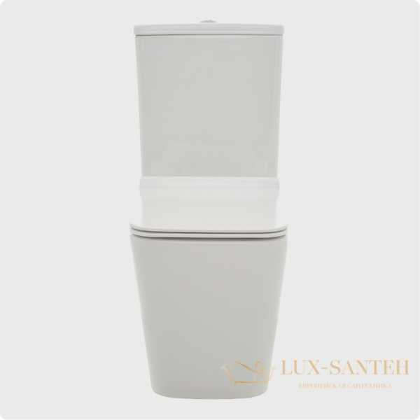 унитаз напольный безободковый aquame aqm1003, в комплекте c сиденьем softclose, горизонтальный выпуск, белый глянцевый