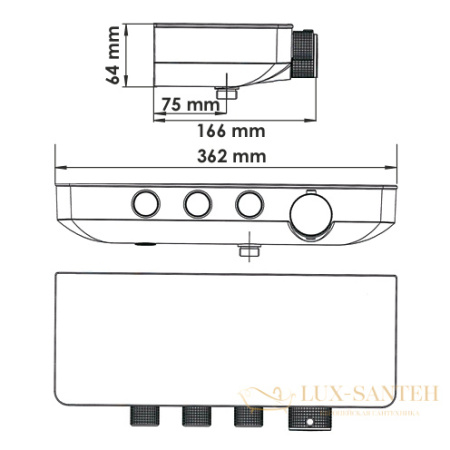 смеситель термостатический для ванны wasserkraft mindel 8599 thermo, хром