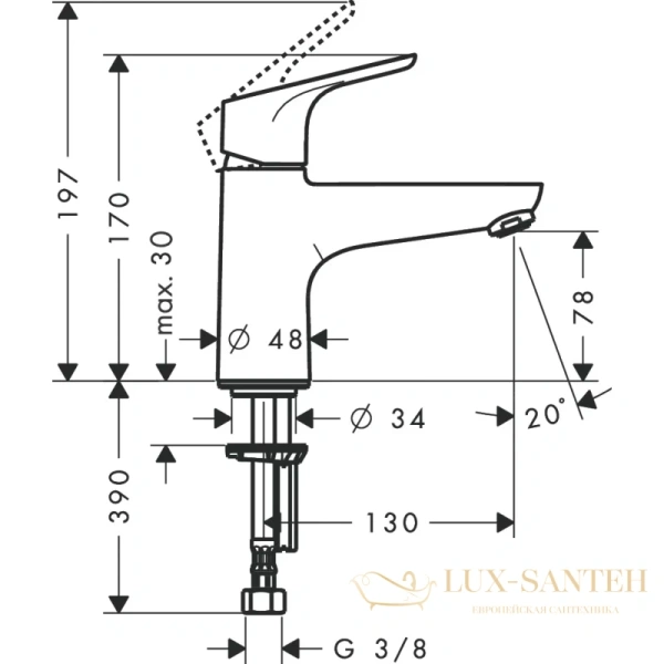 смеситель для ванны hansgrohe focus e2 31931000 хром