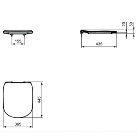 сиденье ideal standard tesi t3527v1 для унитаза с микролифтом, белый матовый