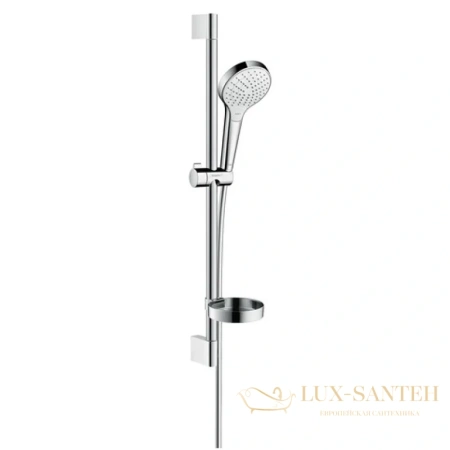душевой набор hansgrohe croma select s 26566400, vario со штангой 65 см и мыльницей, белый/хром