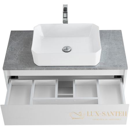 тумба под раковину belbagno kraft kraft-900-1c-so-bo 90 см подвесная, bianco opaco