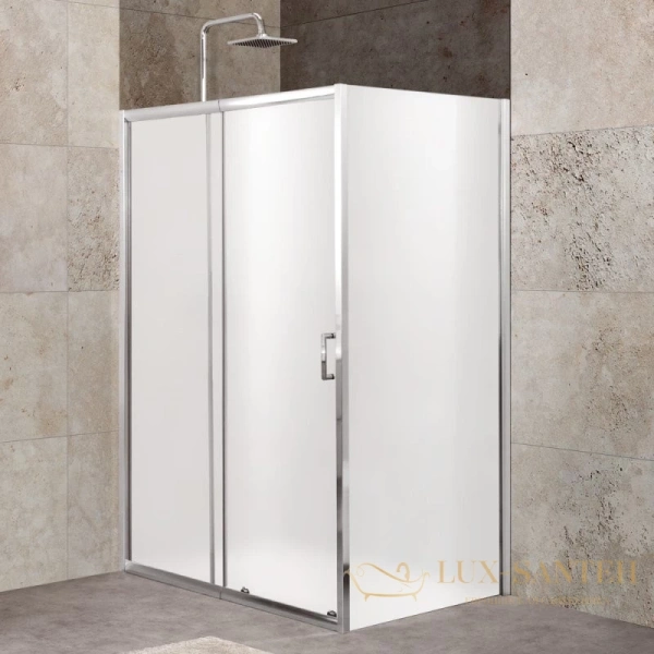 душевой уголок belbagno unique-ah-1 unique-ah-1-120/135-90-m-cr 120-135x90 см, стекло матовое