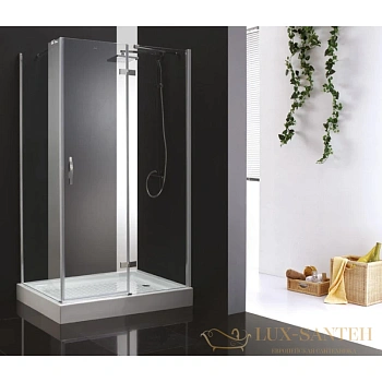 душевой уголок cezares bergamo-ah-1 bergamo-w-ah-1-90/80-p-cr-r 90x80 см, стекло рифленое