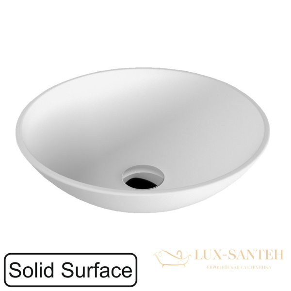 раковина накладная whitecross jade 0703.040040.200, d40,5 см, белый матовый