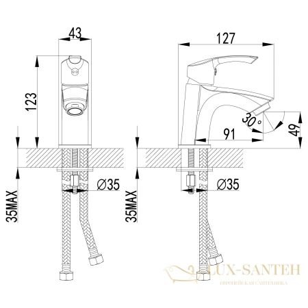 смеситель для раковины lemark plus strike lm1106c