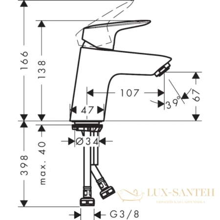 смеситель для раковины hansgrohe logis 71071000