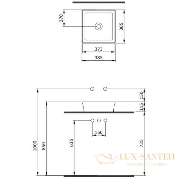 раковина berges ego sl 181010 38,5х38,5 см, белый