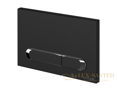 кнопка cersanit estetica пластик черный матовый с рамкой хром, 64112, черный