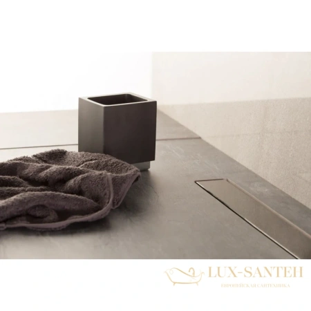 душевой канал bettoserb confluo frameless black glass line 13701203 550 мм, матовый хром, черный глянец