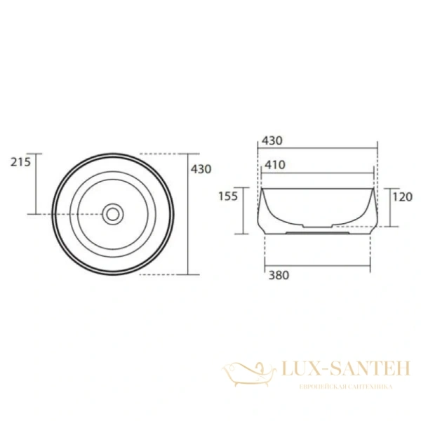 раковина kerasan f10 460481 43х43 см, фундук матовый