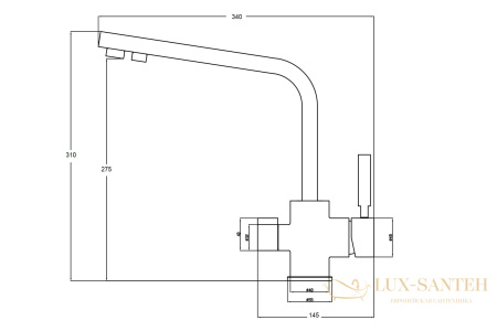 смеситель zorg steel hammer sh 909 black cr для кухни, черный матовый